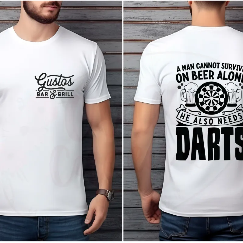 A Man Can't Survive On Beer Alone He Also Needs Darts Tee's