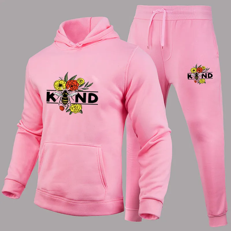 Aule Pink Hoodie Two-piece Set