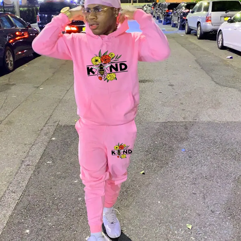 Aule Pink Hoodie Two-piece Set