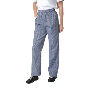B311-M Whites Unisex Vegas Chefs Trousers Small Blue and White Check M