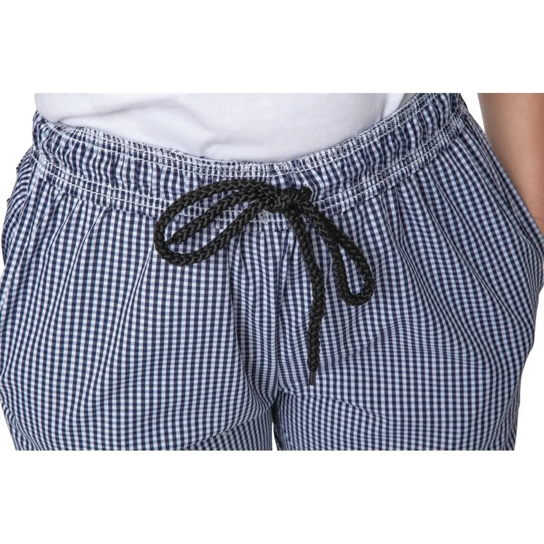 B311-M Whites Unisex Vegas Chefs Trousers Small Blue and White Check M