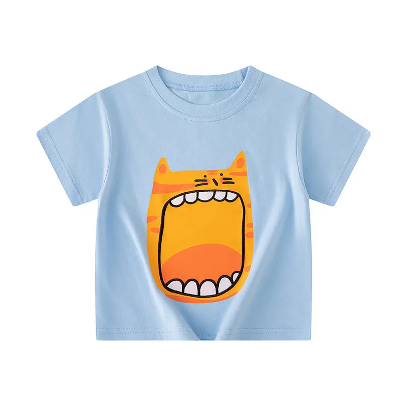 Baby Kid Boys Cartoon Print Tops Wholesale 240409277