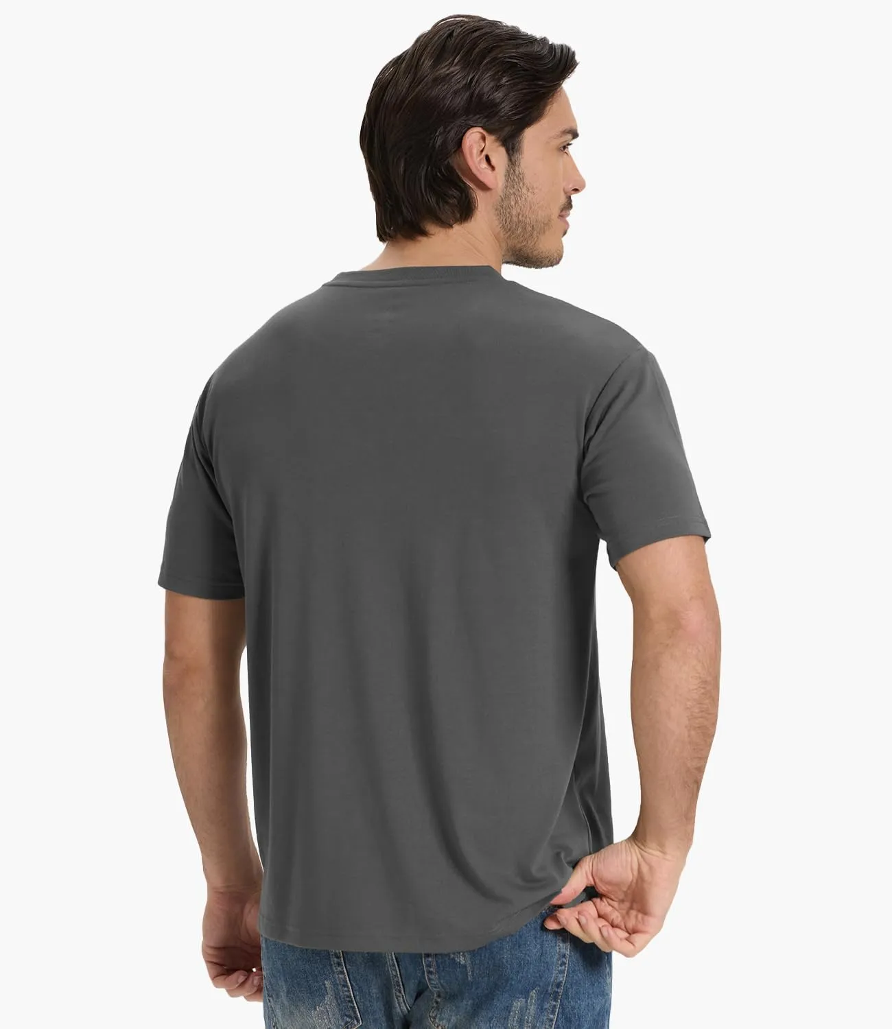 BAMBOO COOL Men's Pocket T-Shirts Heavy Weight Short Sleeve Tee Shirts Crew Neck Tshirt Soft Classic Undershirts for Men