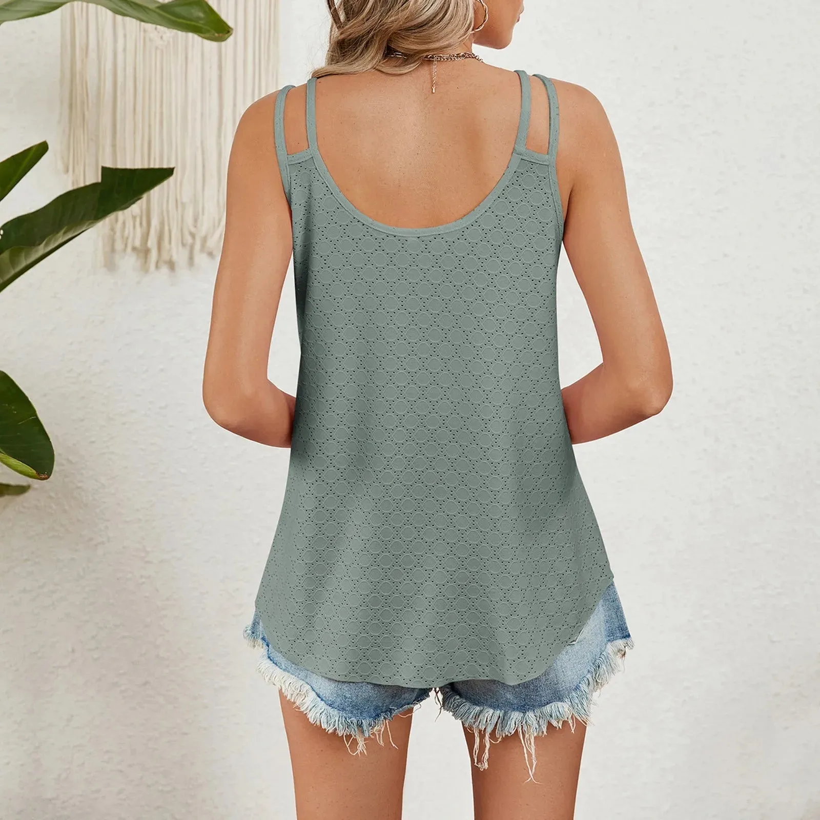 Boho Fashion Sleeveless Casual Cami Top for Small Females