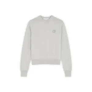 Bold Fox Head Patch Regular Jumper Light Grey Melange