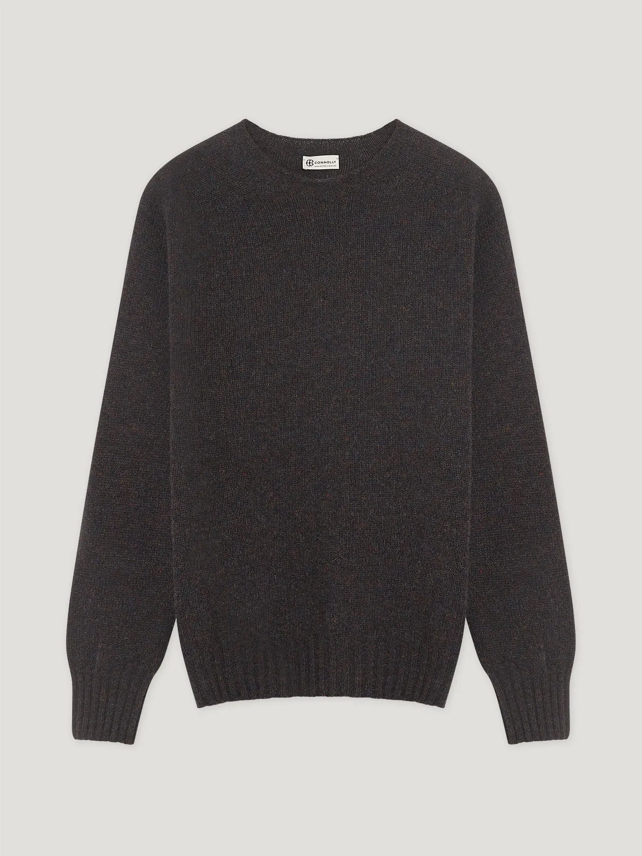 Brown Shetland Crew Neck Sweater