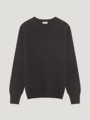 Brown Shetland Crew Neck Sweater