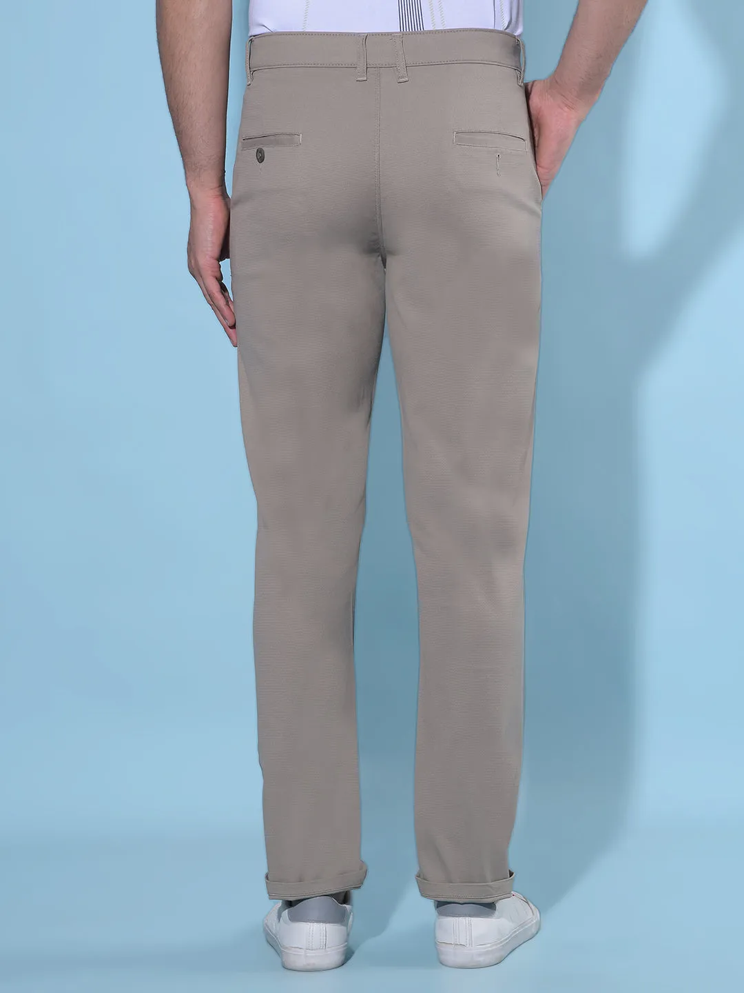 Brown Straight Cotton Trousers