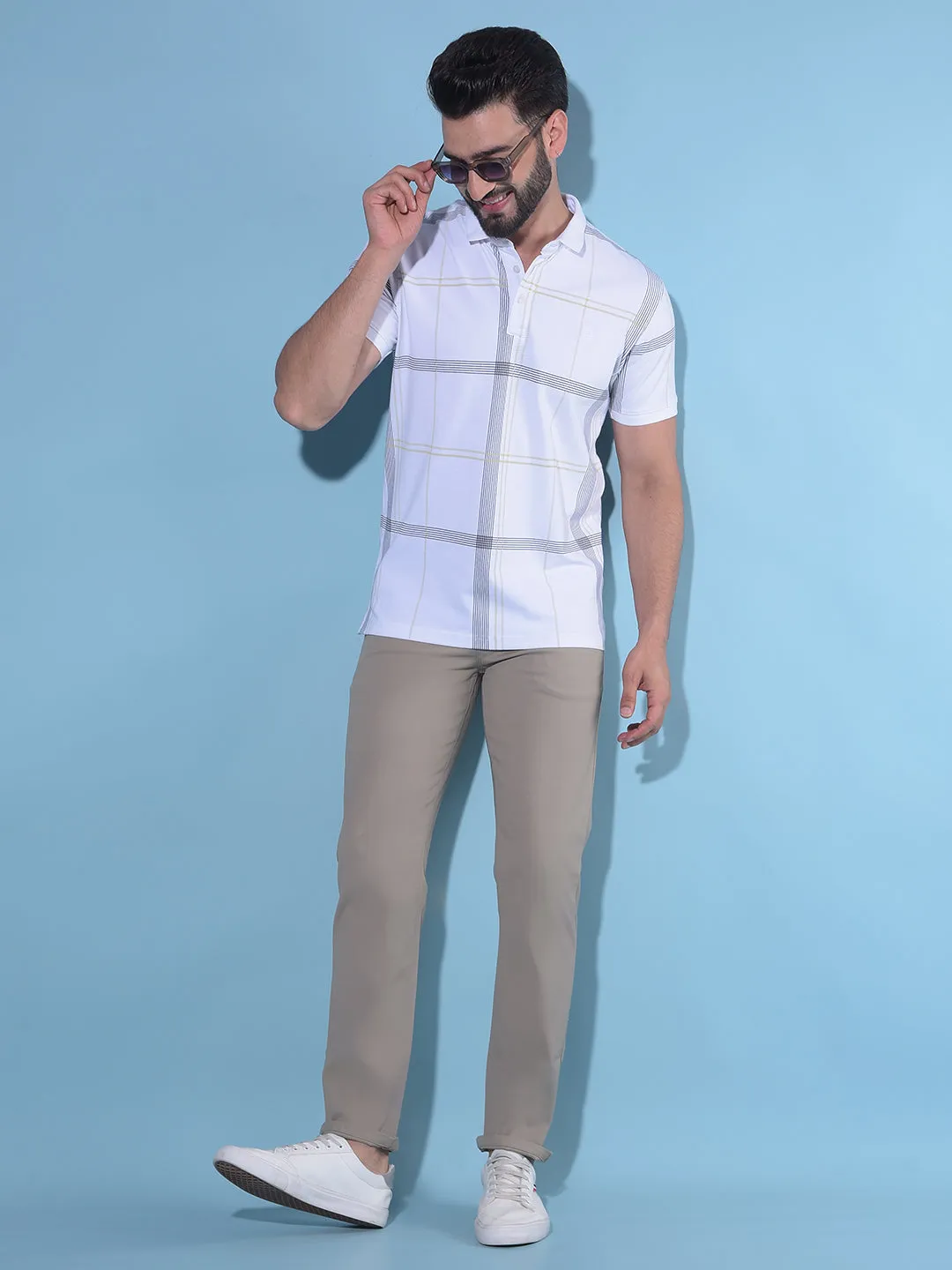 Brown Straight Cotton Trousers