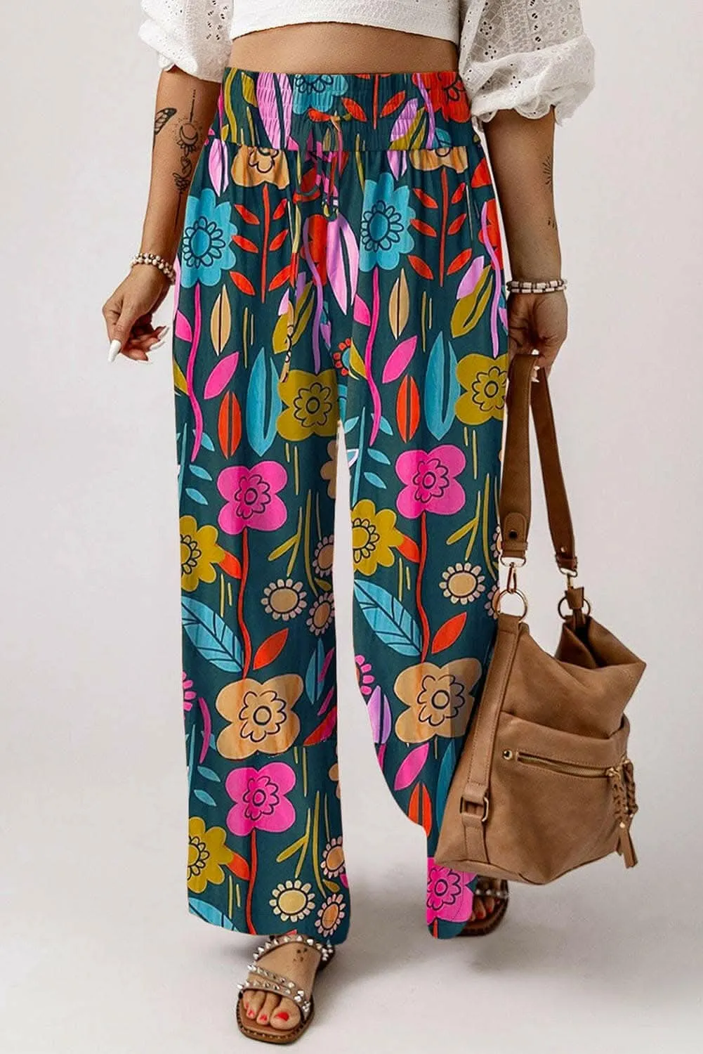 Chic high-waisted wide leg trousers