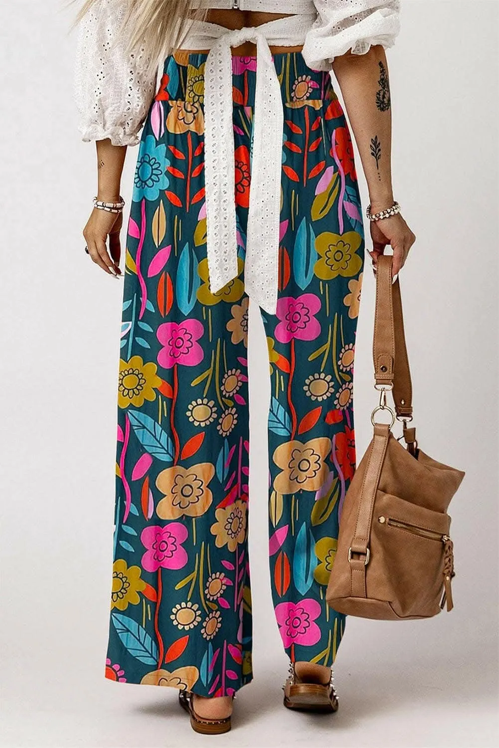 Chic high-waisted wide leg trousers