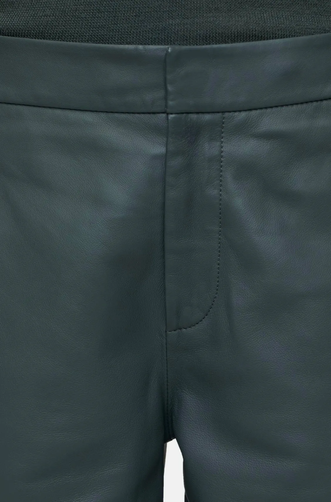 Closed leather relaxed pants jurdy pini green