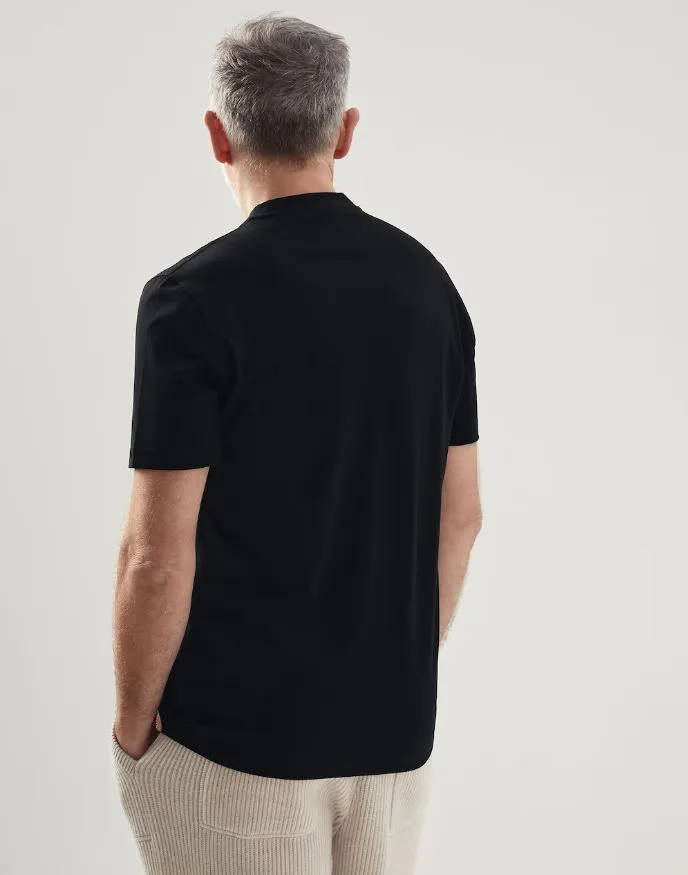 Cotton Jersey Basic Fit Crewneck T-Shirt | Black