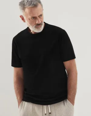 Cotton Jersey Basic Fit Crewneck T-Shirt | Black