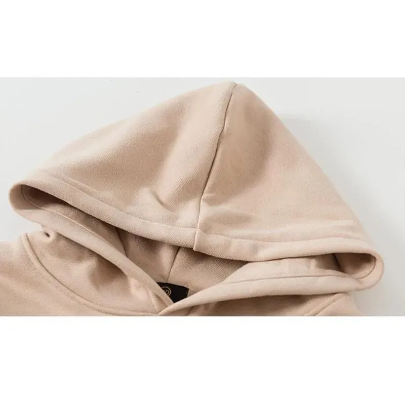 Cozy Unisex Kids Solid Color Hoodie Tracksuit for Autumn Adventures