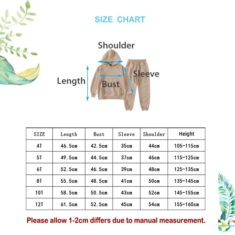 Cozy Unisex Kids Solid Color Hoodie Tracksuit for Autumn Adventures
