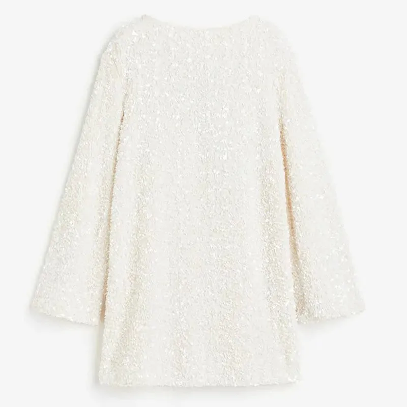 Dance All Night Sequin Back Tie Up Bow Loose Mini Cute Dress