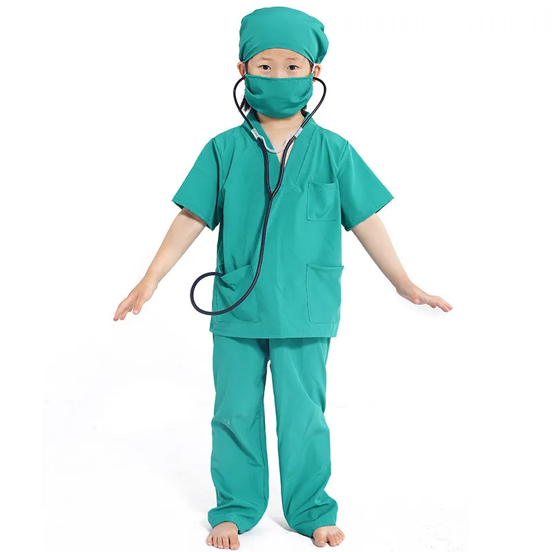 Doctor Surgical Gown (Green) with Accessories