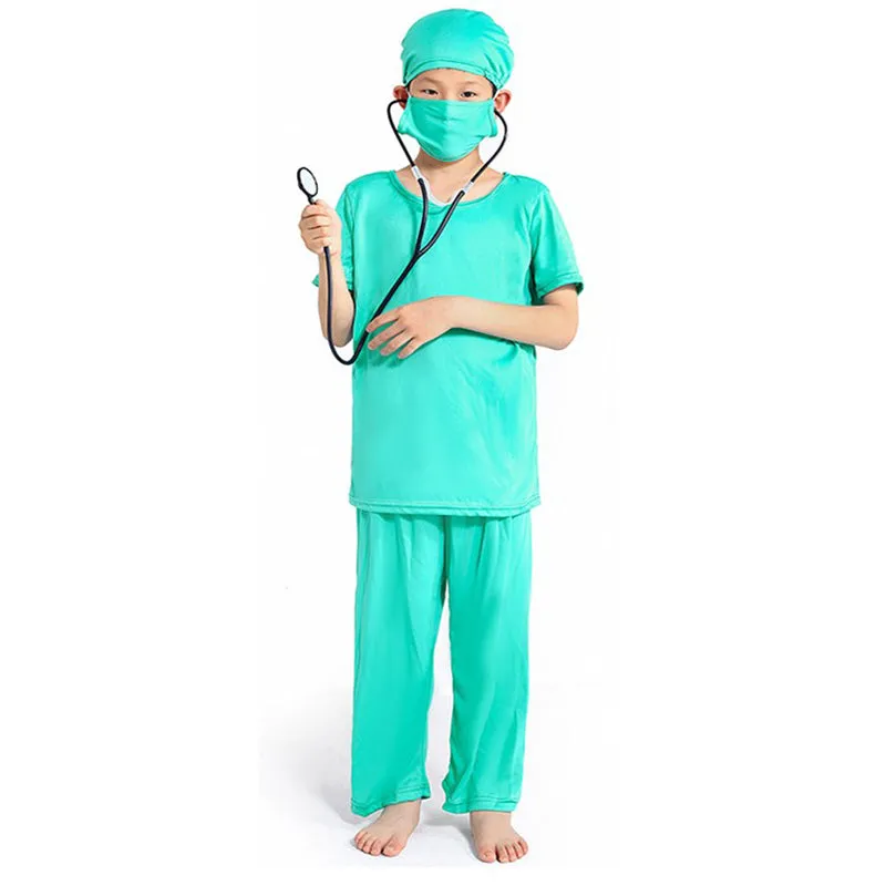 Doctor Surgical Gown (Green) with Accessories