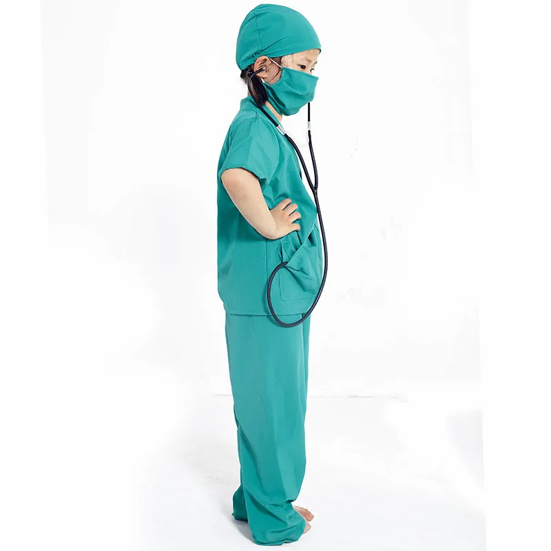Doctor Surgical Gown (Green) with Accessories