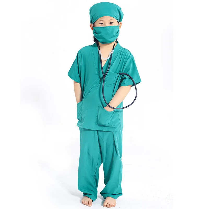 Doctor Surgical Gown (Green) with Accessories