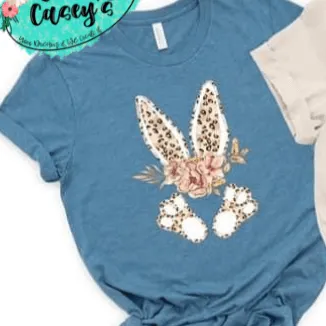 Floral Easter Bunny  Personalized  - Easter T-shirt.