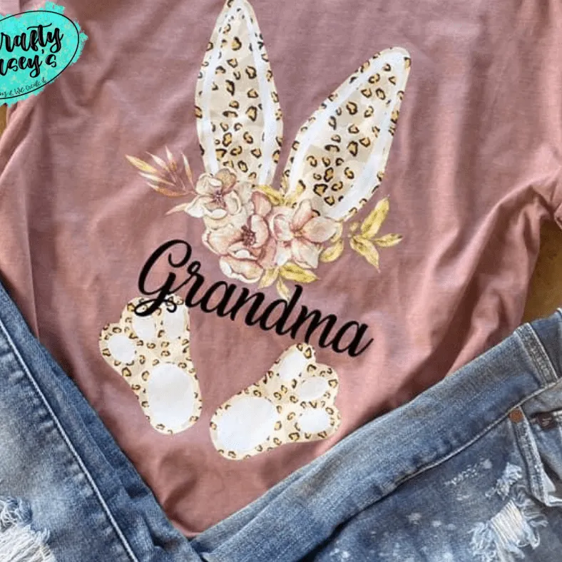 Floral Easter Bunny  Personalized  - Easter T-shirt.