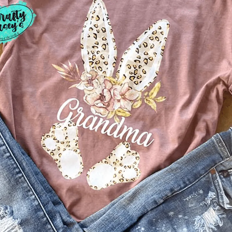 Floral Easter Bunny  Personalized  - Easter T-shirt.
