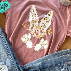 Floral Easter Bunny  Personalized  - Easter T-shirt.