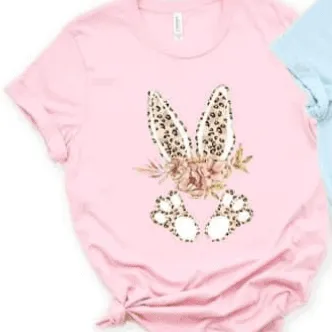 Floral Easter Bunny  Personalized  - Easter T-shirt.