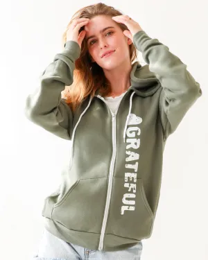 Grateful - Moss Unisex Fleece Hoodie