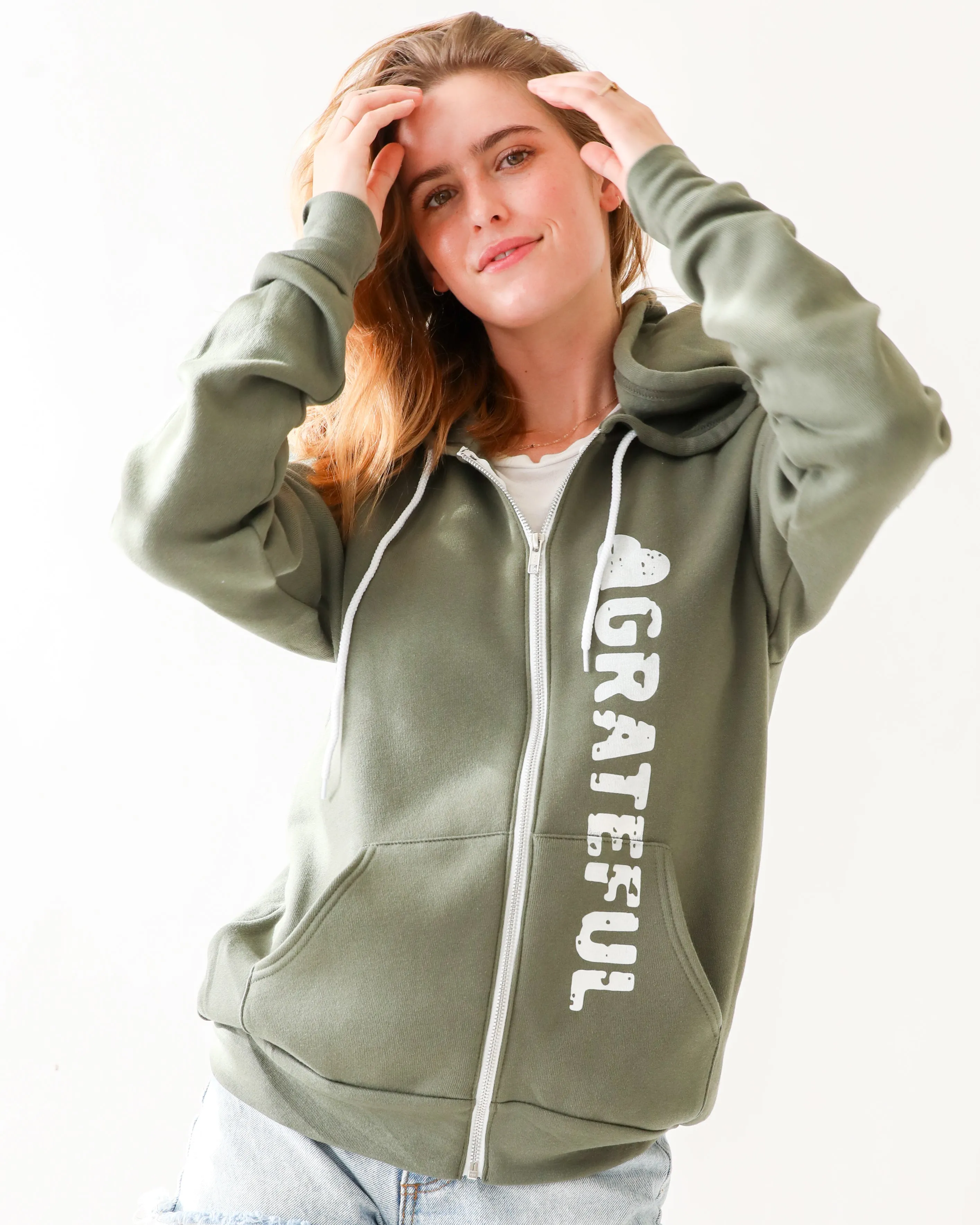 Grateful - Moss Unisex Fleece Hoodie