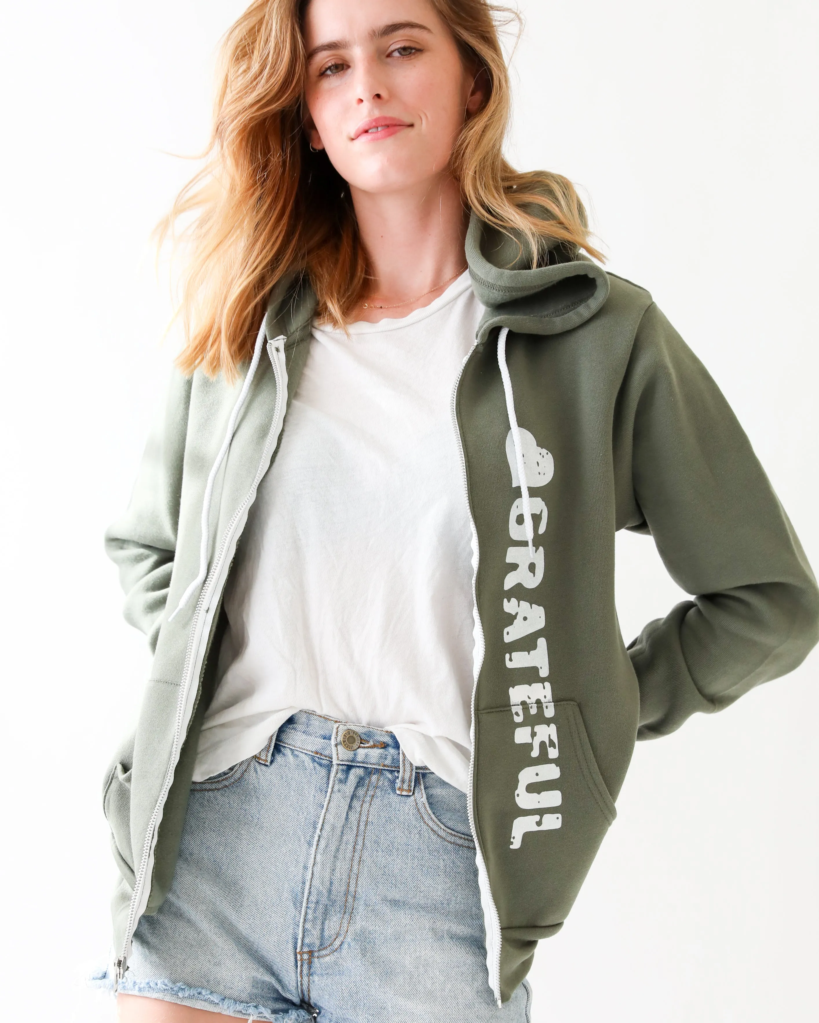 Grateful - Moss Unisex Fleece Hoodie