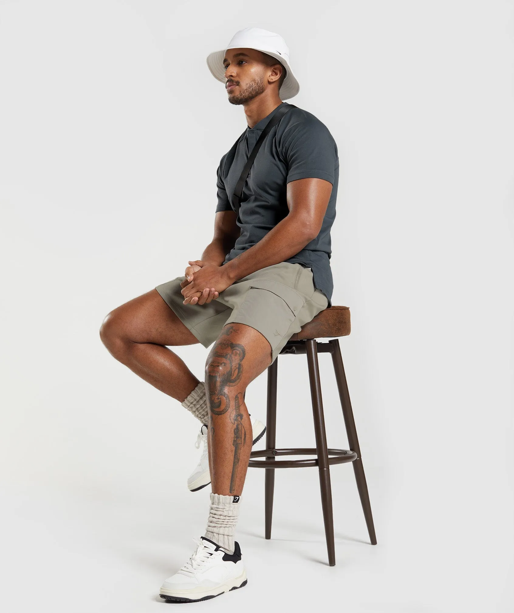 Gymshark Rest Day Commute Shorts - Ecru Brown