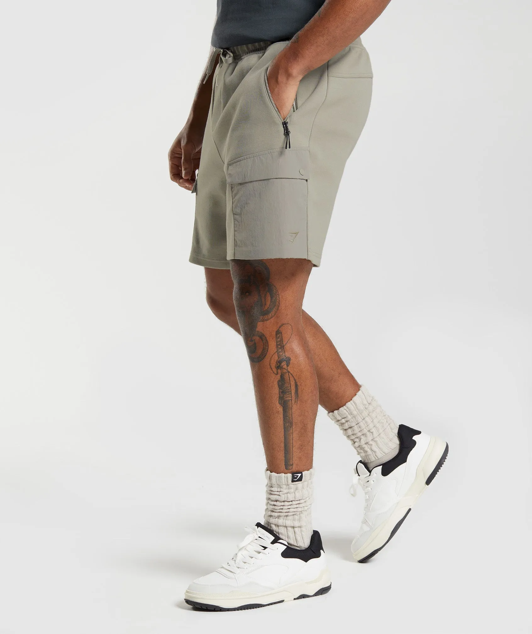 Gymshark Rest Day Commute Shorts - Ecru Brown