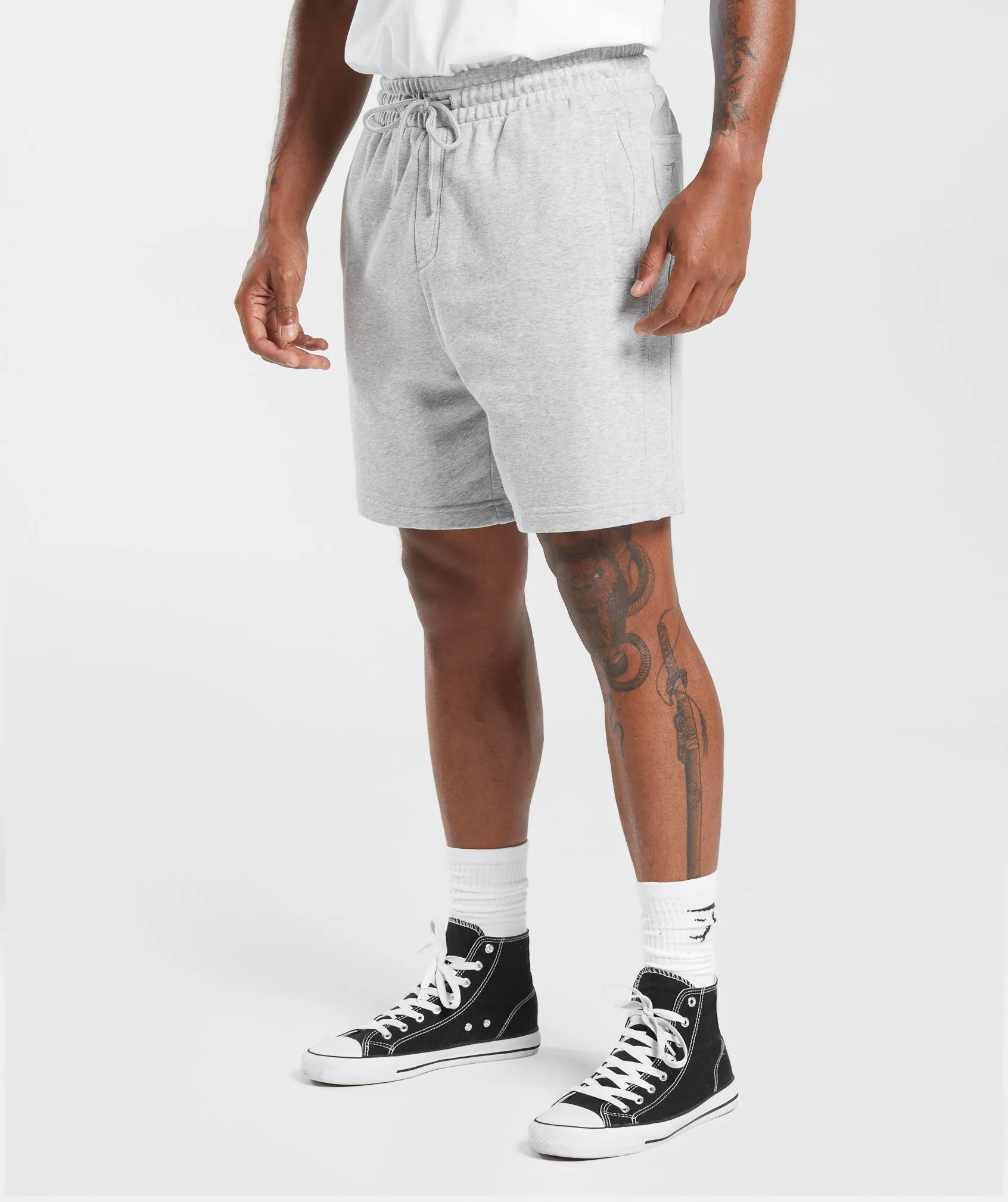 Gymshark Rest Day Essentials Shorts - Light Grey Core Marl