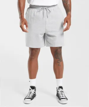 Gymshark Rest Day Essentials Shorts - Light Grey Core Marl