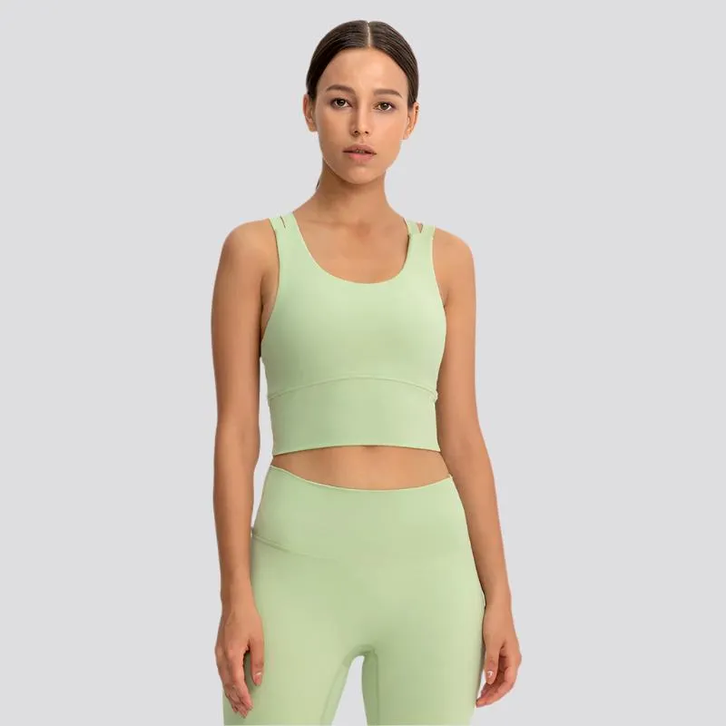 High Support Padded Gym Athletic Sports Bras Tops Women Naked Feel Yoga Fitness Workout Running Crop Bras