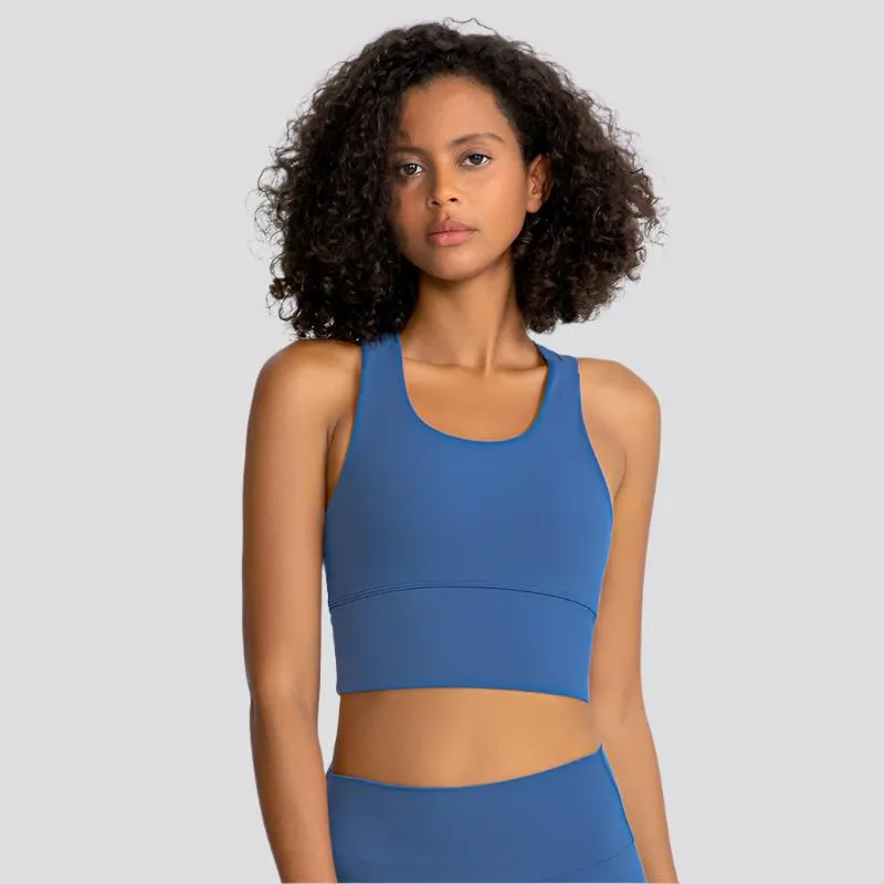 High Support Padded Gym Athletic Sports Bras Tops Women Naked Feel Yoga Fitness Workout Running Crop Bras