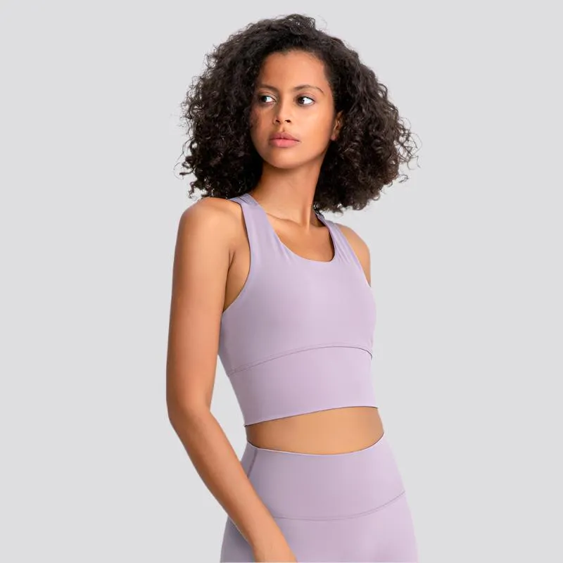 High Support Padded Gym Athletic Sports Bras Tops Women Naked Feel Yoga Fitness Workout Running Crop Bras