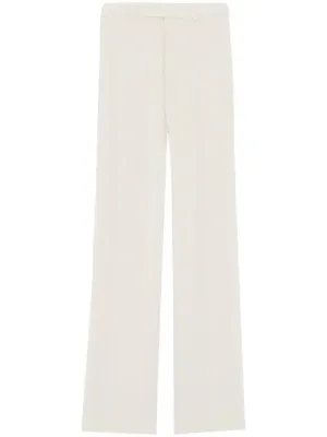 high-waisted satin trousers