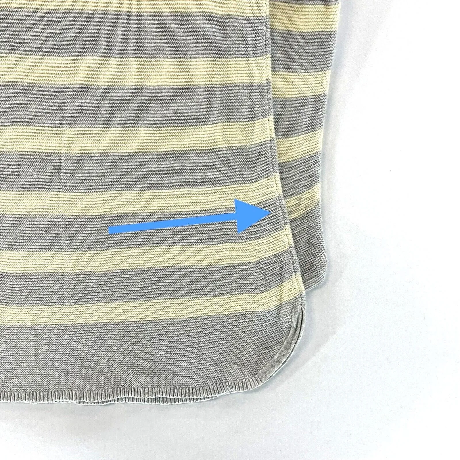 J Jill Women's Knit Sweater Dress Long Tunic Cozy Striped Gray Yellow Size XS