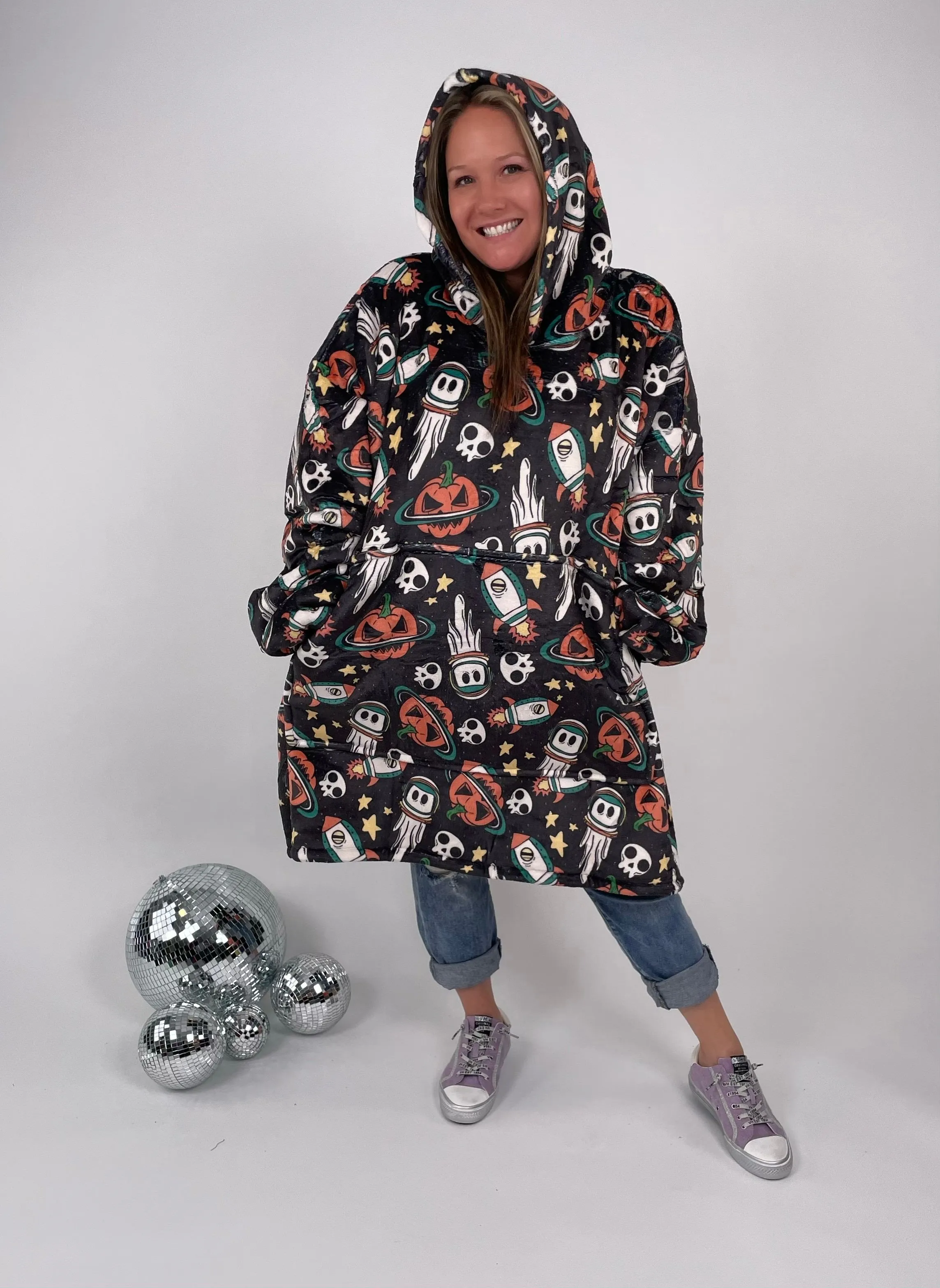 KMB Custom HALLOWEEN Blanket Hoodies!! ADULT   KID SIZE {Multiple Prints!}