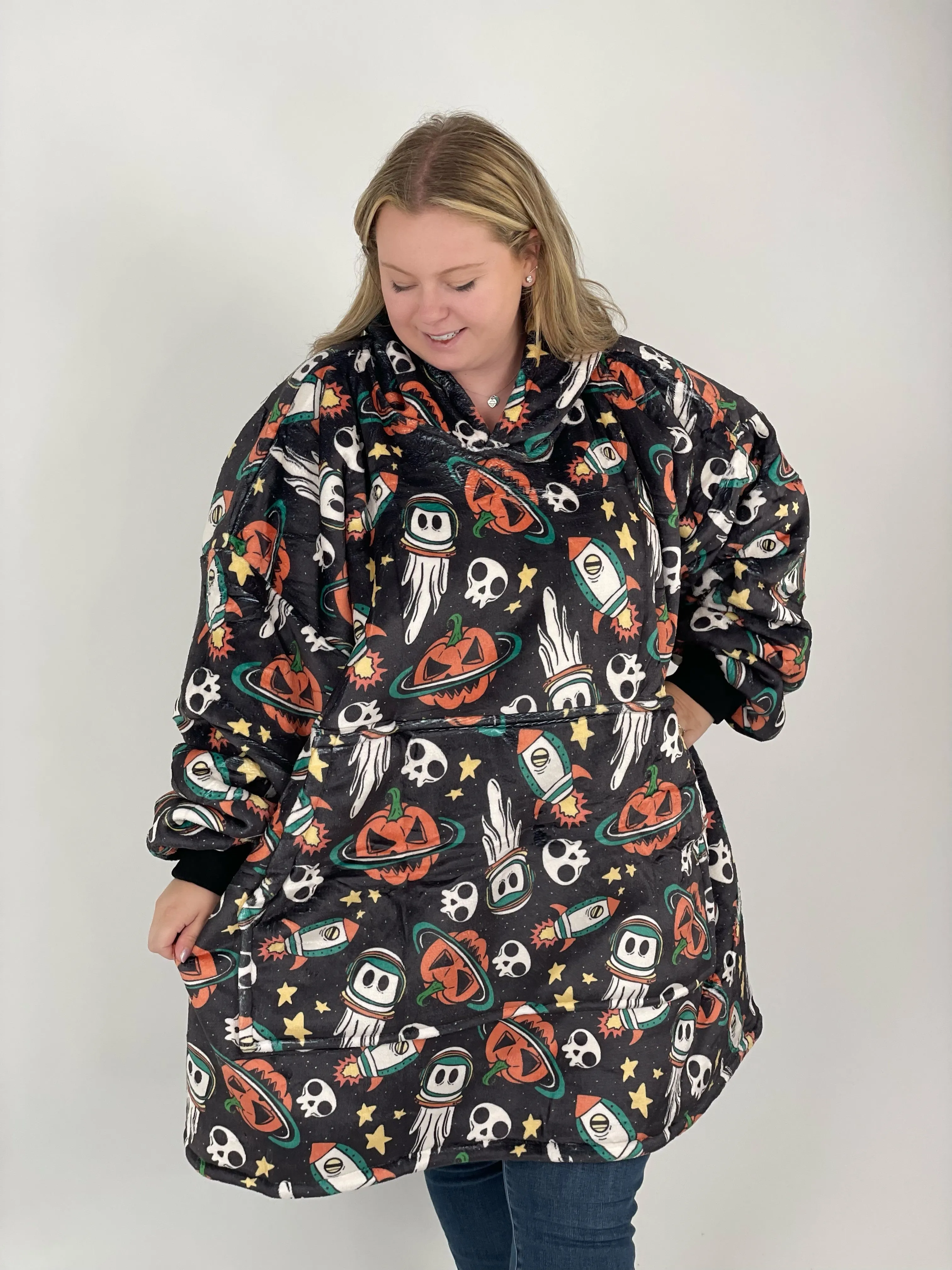 KMB Custom HALLOWEEN Blanket Hoodies!! ADULT   KID SIZE {Multiple Prints!}