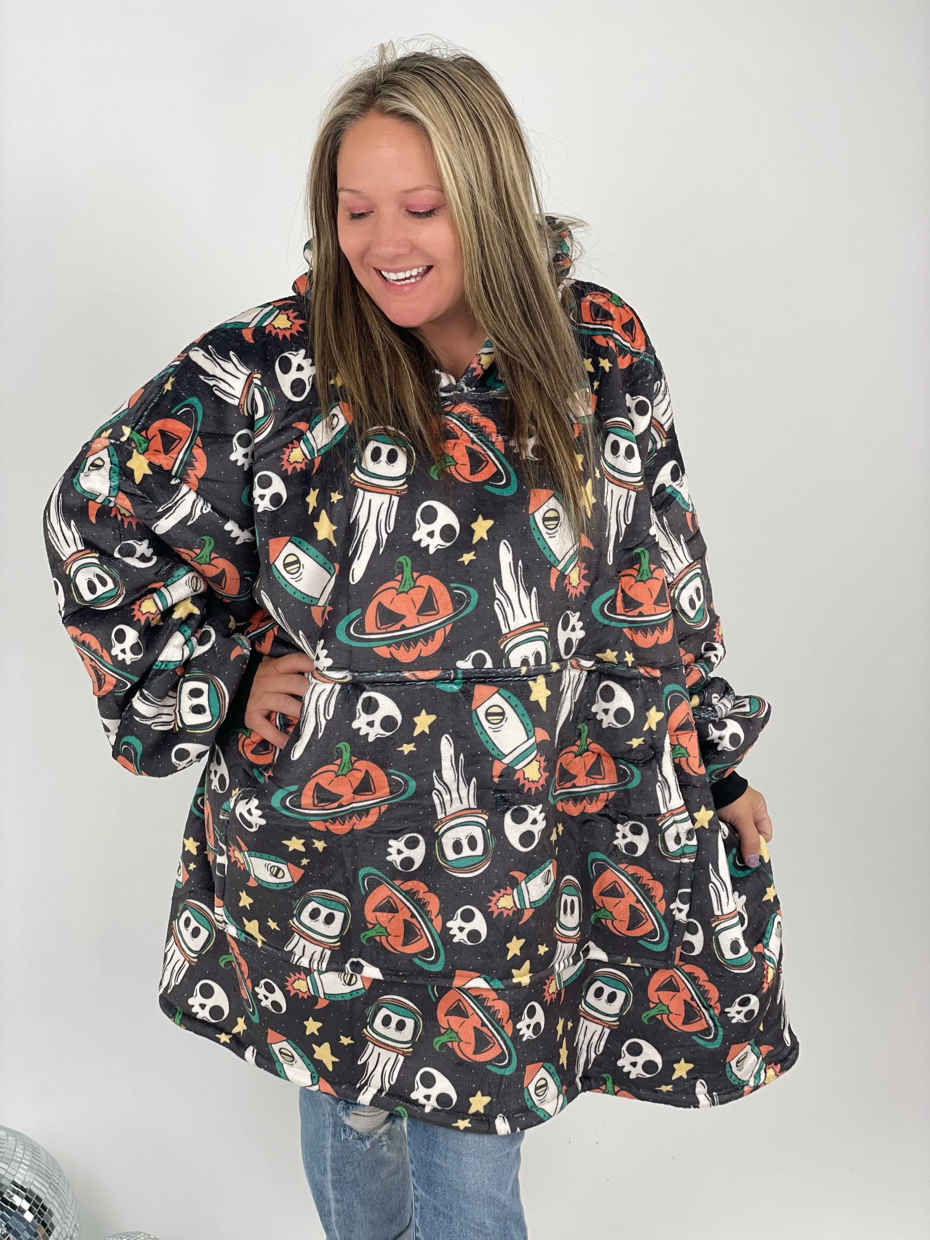 KMB Custom HALLOWEEN Blanket Hoodies!! ADULT   KID SIZE {Multiple Prints!}