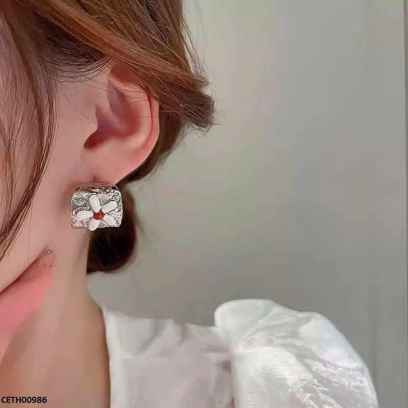 Korean Style Painted Flower Tops Pair