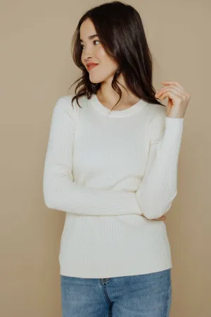 Len-Slim Rib Crew Pullover