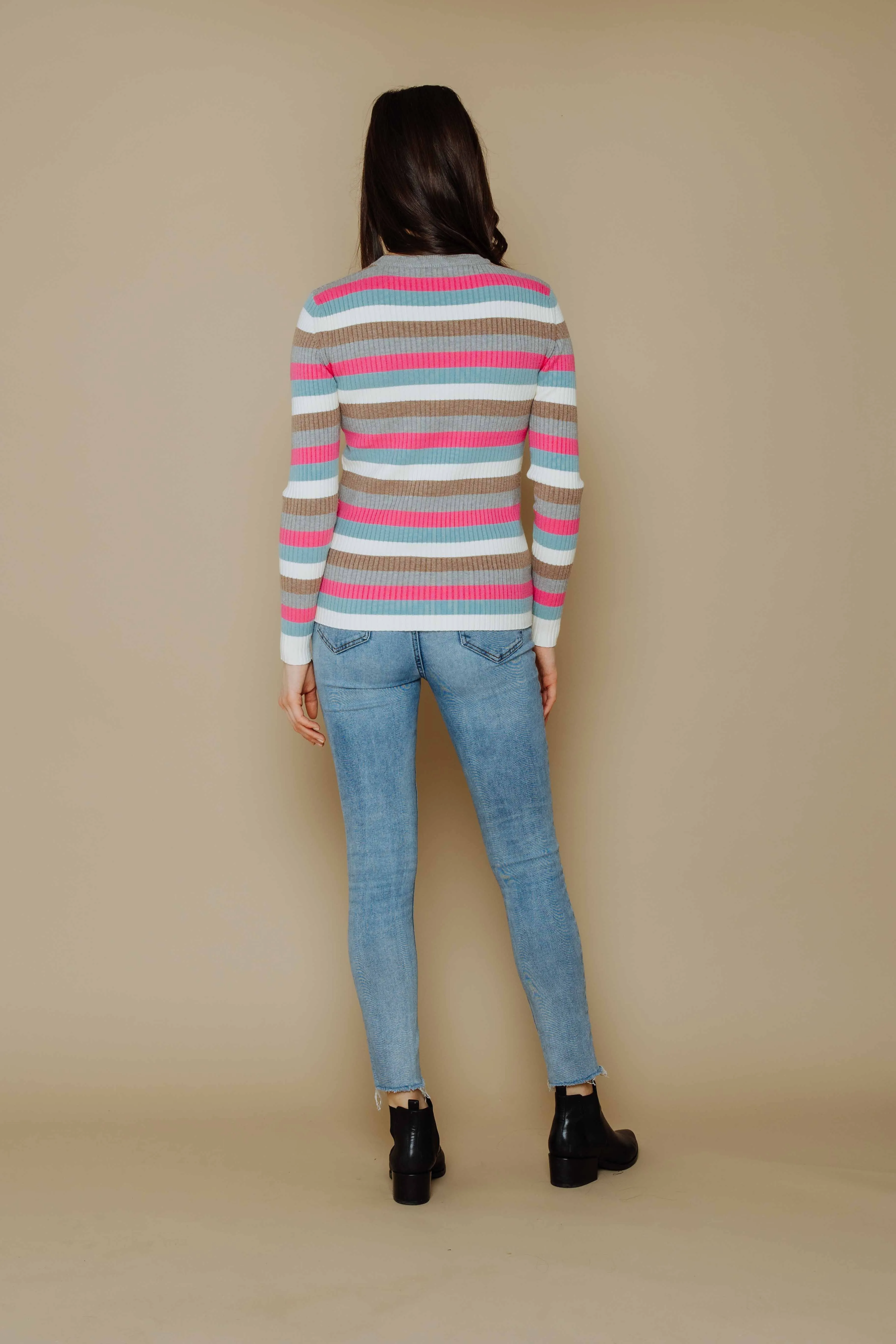 Len-Slim Rib Crew Pullover