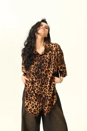 Leopard Print Retro Street Shirt