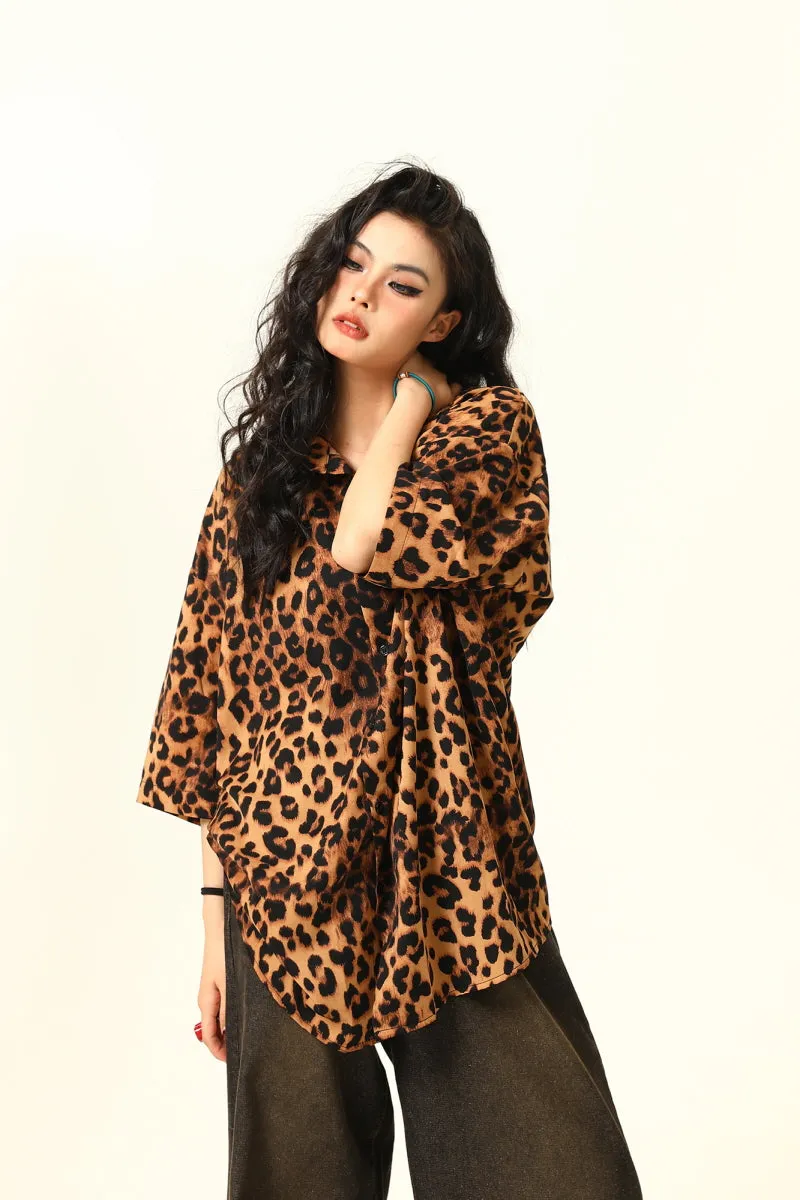 Leopard Print Retro Street Shirt
